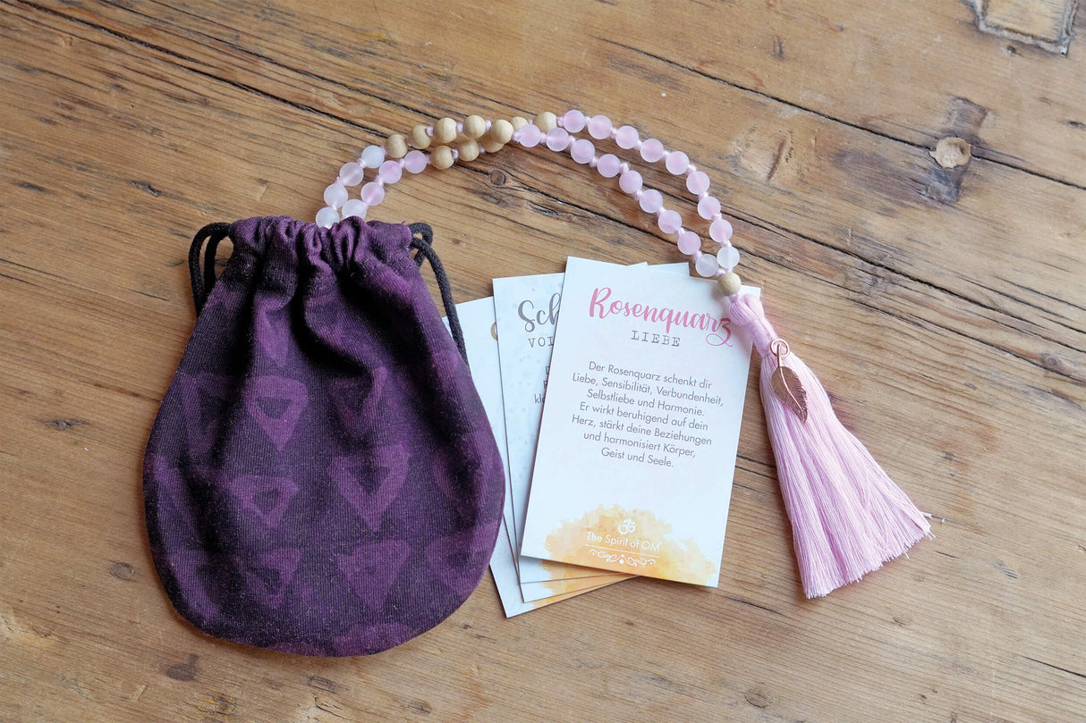 Mala Rosenquarz (Länge: ca. 50  cm) - YOGISHOP
