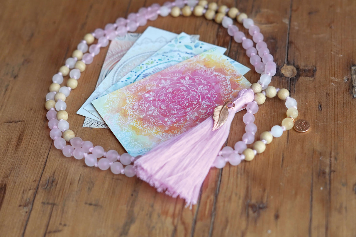 Mala Rosenquarz (Länge: ca. 50  cm) - YOGISHOP