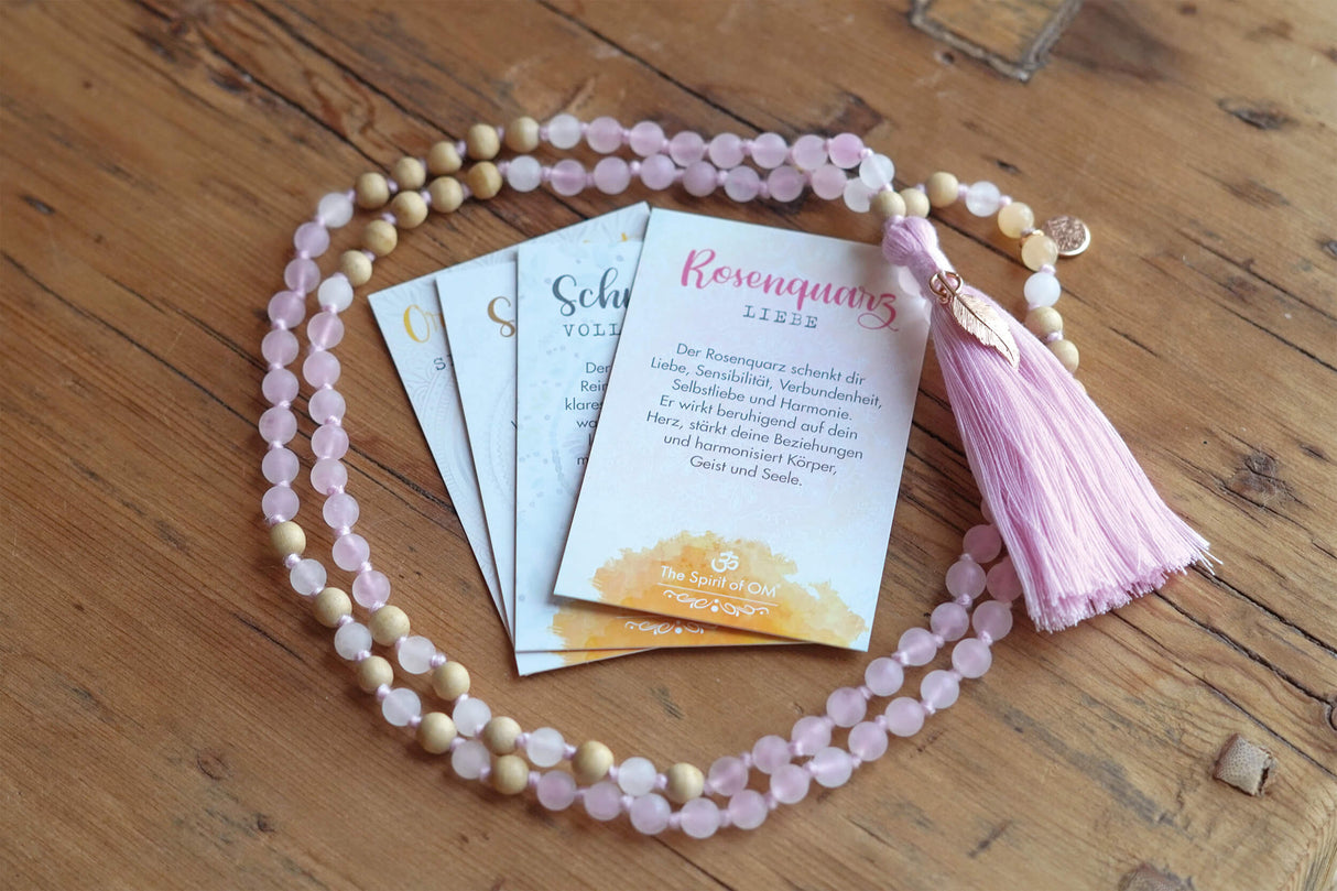 Mala Rosenquarz (Länge: ca. 50  cm) - YOGISHOP