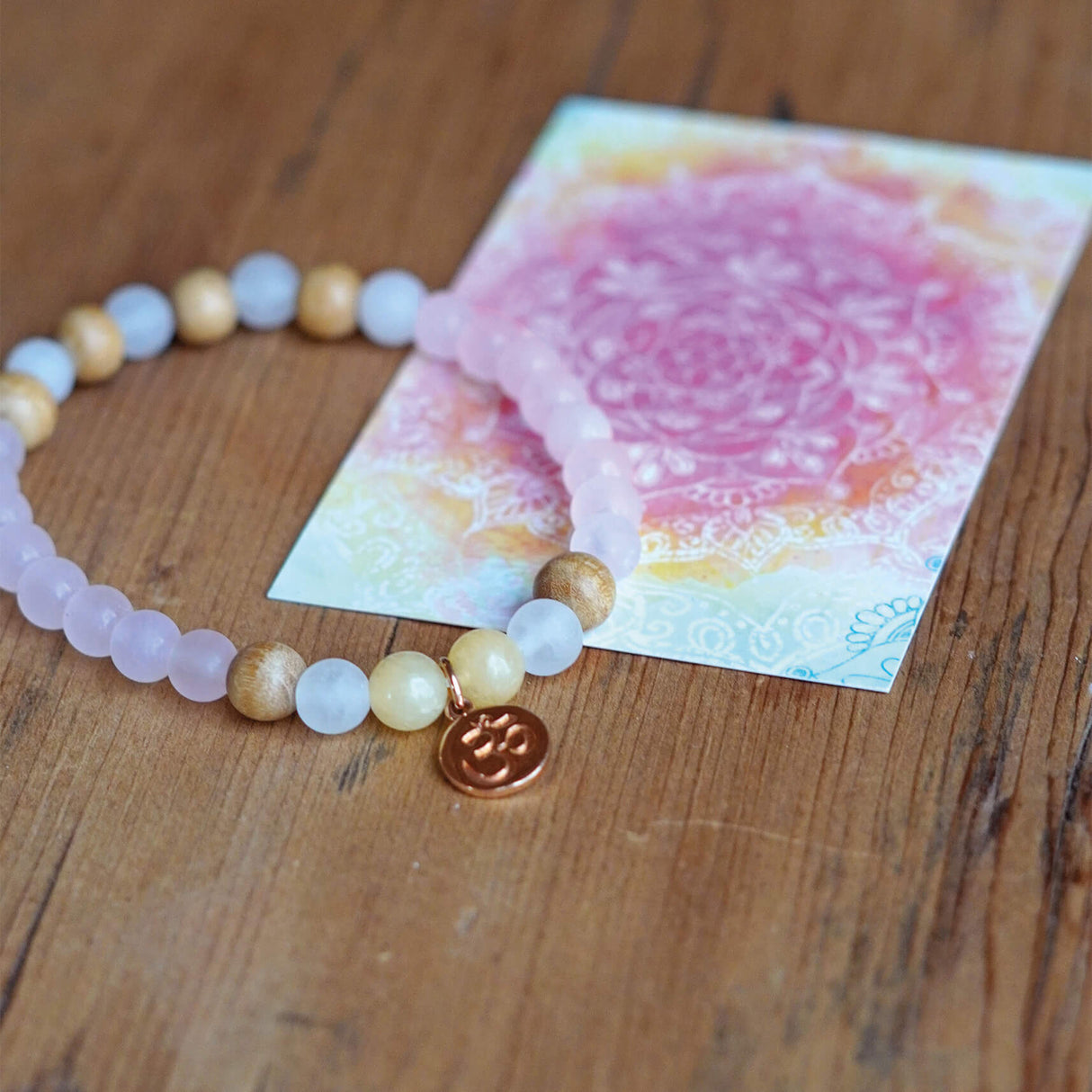 Armband Rosenquarz (Größe: Medium 16,7 cm) - YOGISHOP