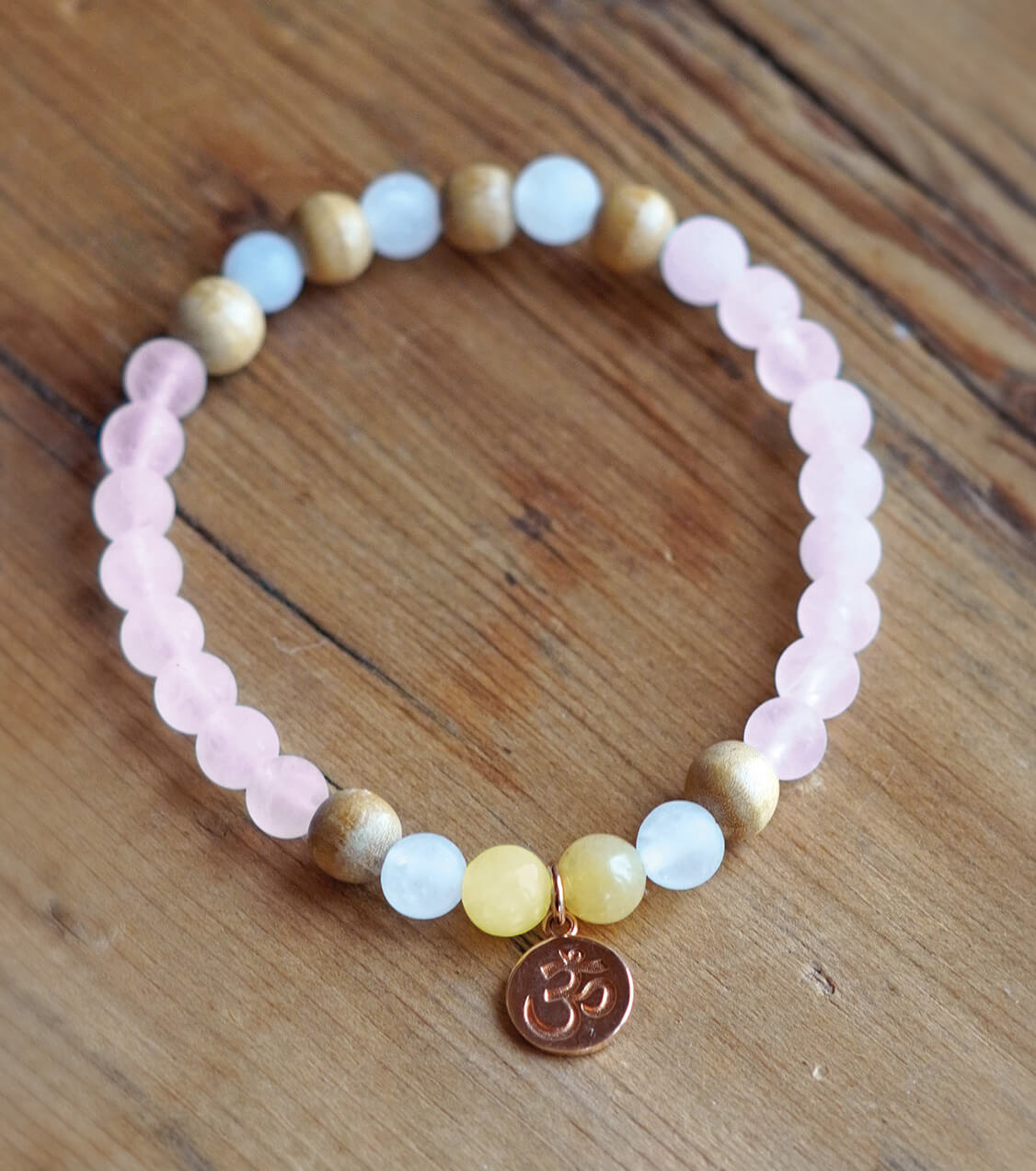 Armband Rosenquarz (Größe: Medium 16,7 cm) - YOGISHOP