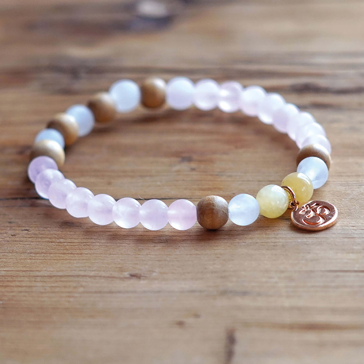 Armband Rosenquarz (Größe: Medium 16,7 cm) - YOGISHOP