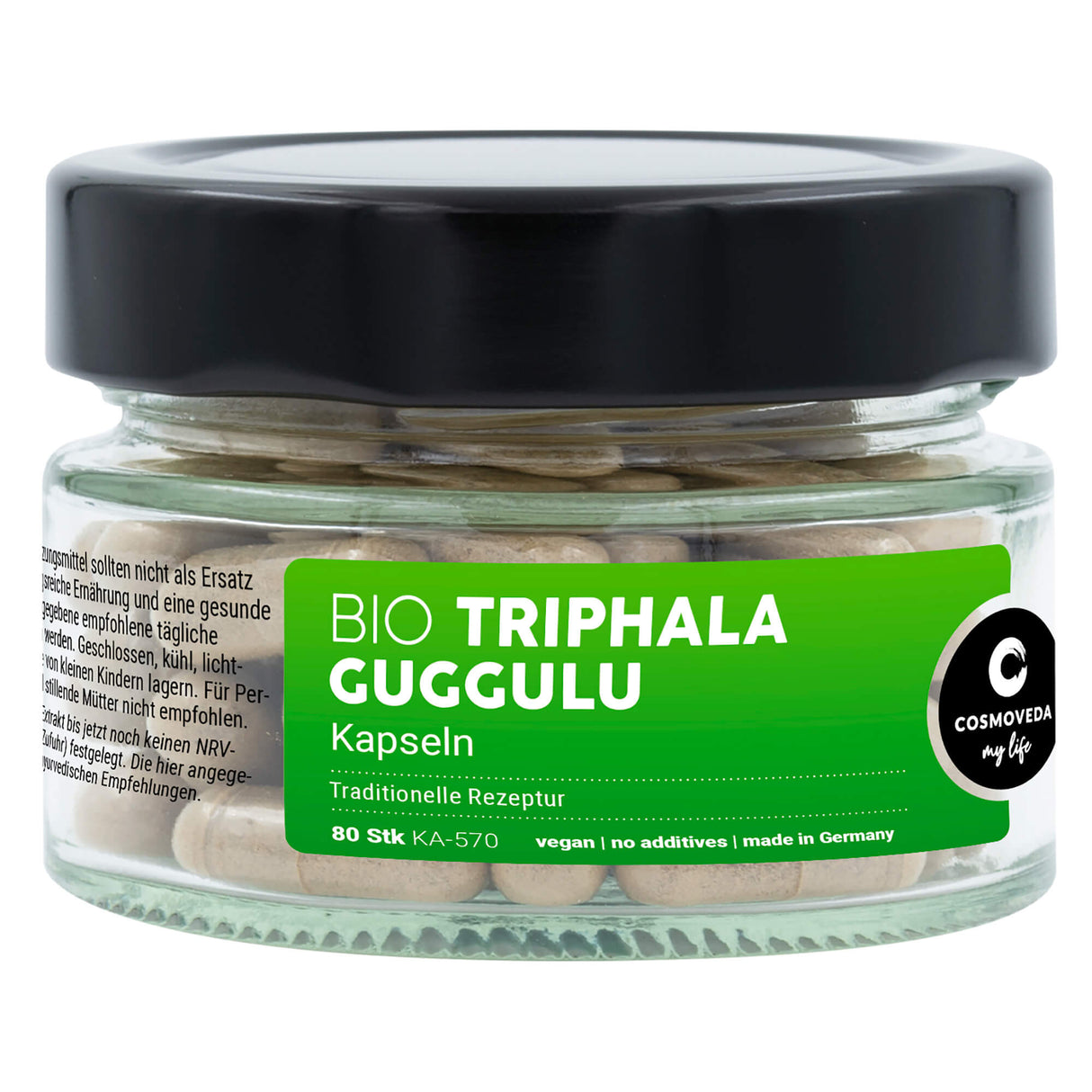 Bio Triphala (Dreifrucht) Guggulu Kapseln, 80 Stück - YOGISHOP
