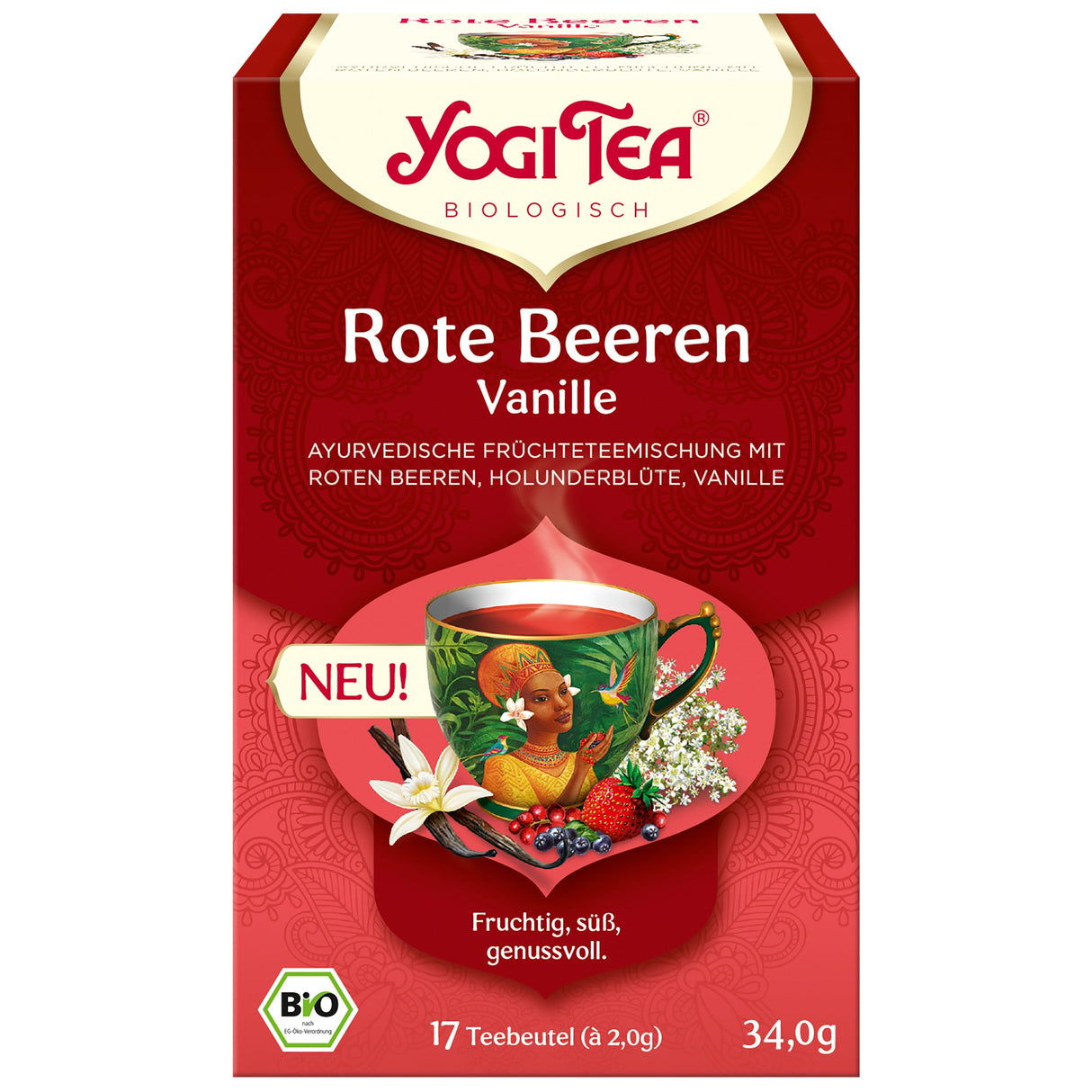 Bio Rote Beeren Vanille Teemischung, 34 g - AYURDEVA