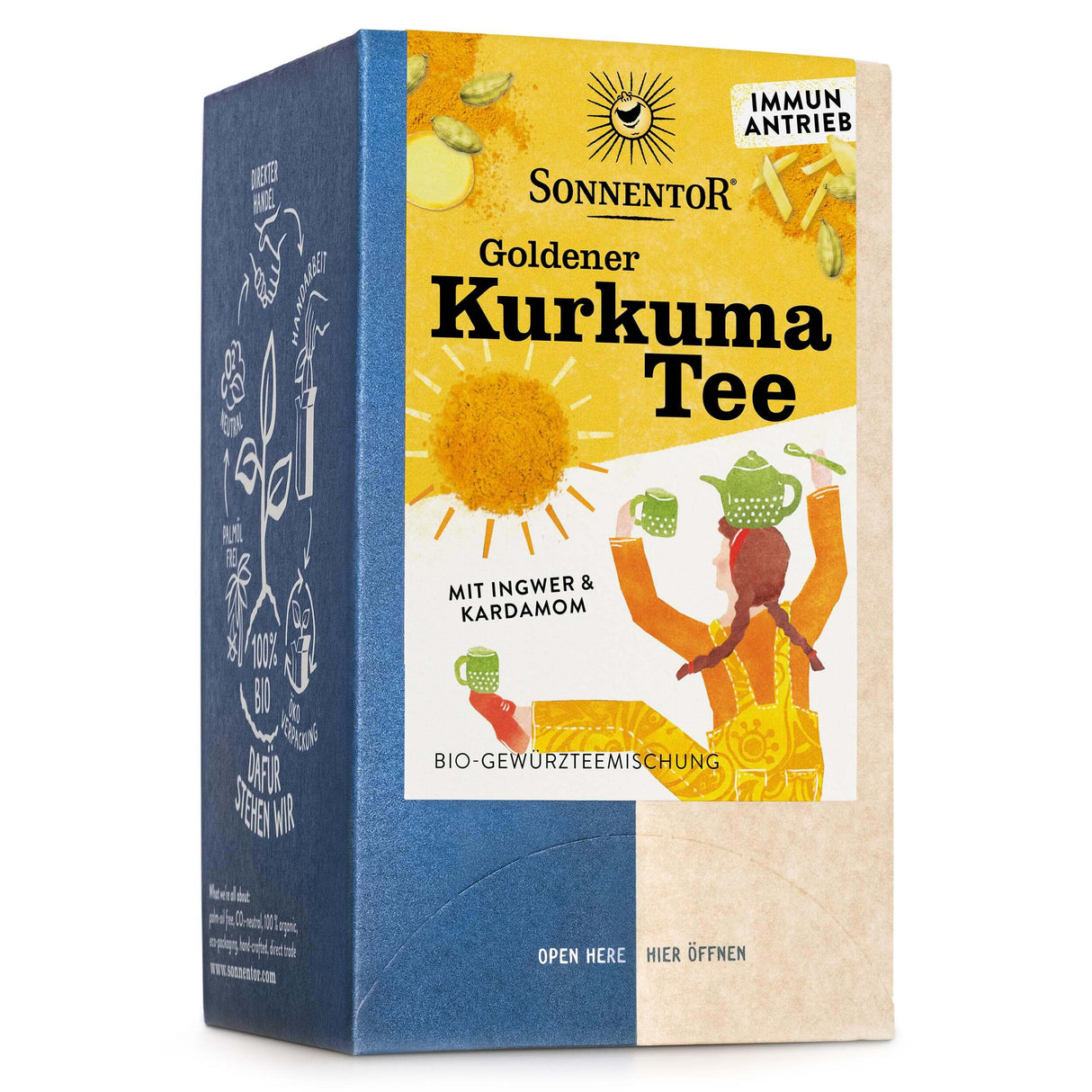 Bio Goldener Kurkuma Teemischung, 18 x 2 g - YOGISHOP