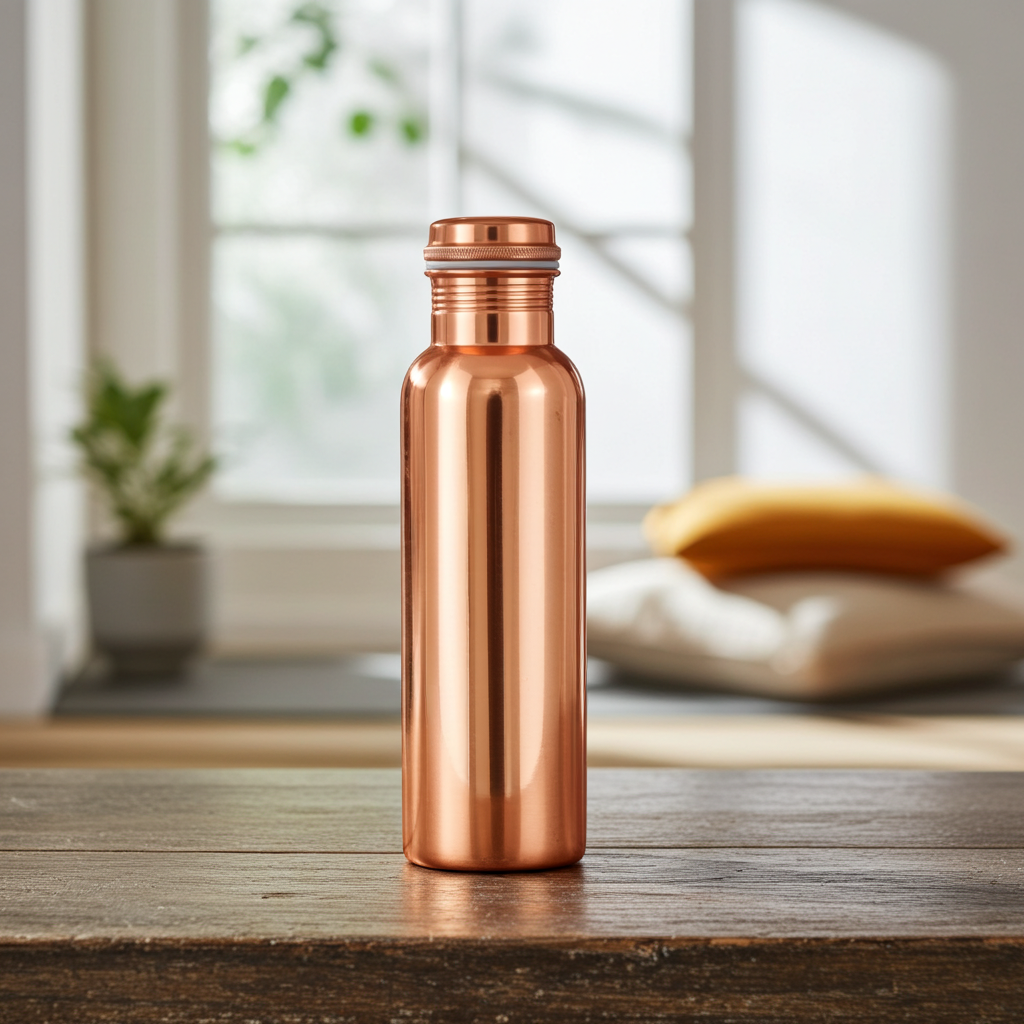 Kupferflasche glänzend, 0,9 l - YOGISHOP