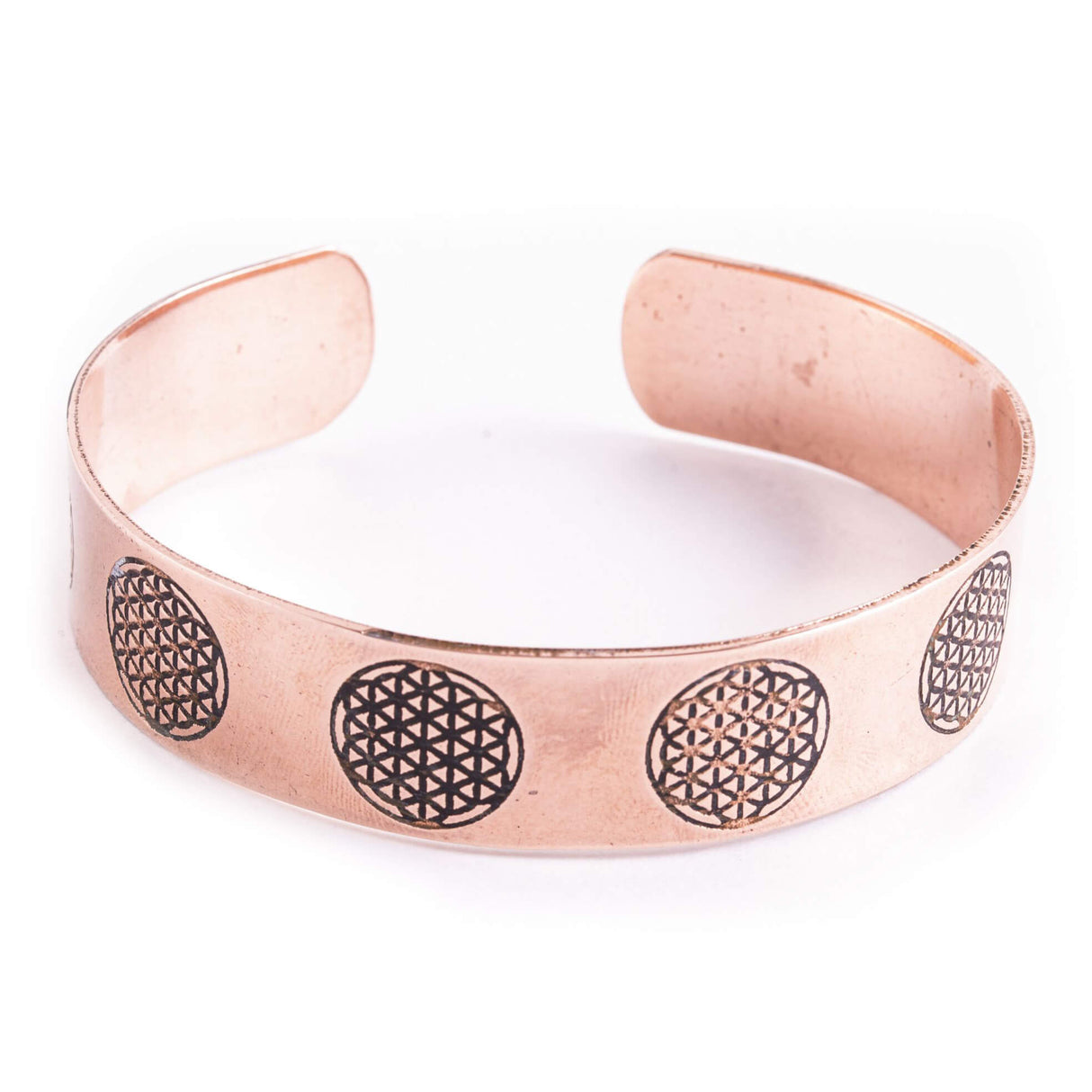 Kupferarmreif mit Blume des Lebens - YOGISHOP