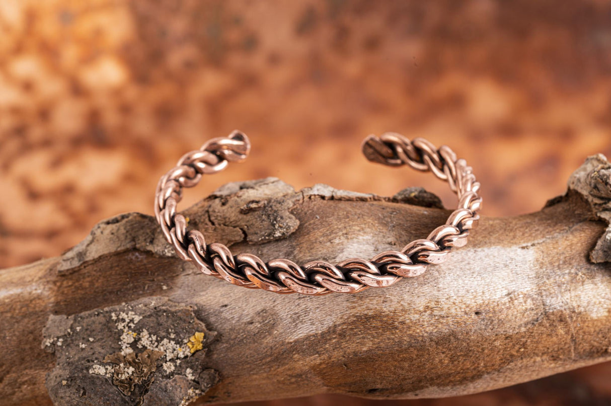 Geflochtener Kupferarmreif - YOGISHOP