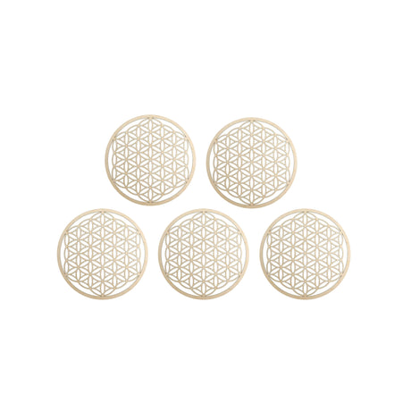 Wandschmuck "Blume des Lebens", Holz 6 cm - 5er Set - YOGISHOP