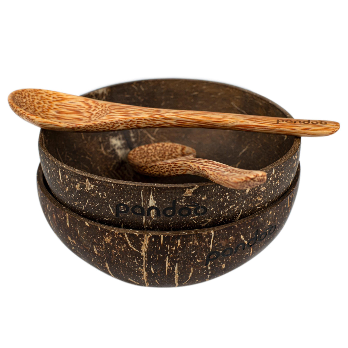 Kokosnuss-Set, 2 Schüssel & 2 Löffel