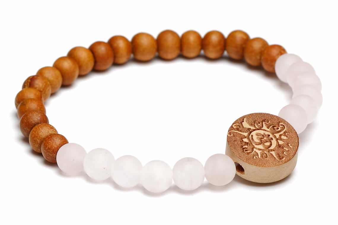 Handala - Rosenquarz, Sandelholz 6 mm - YOGISHOP