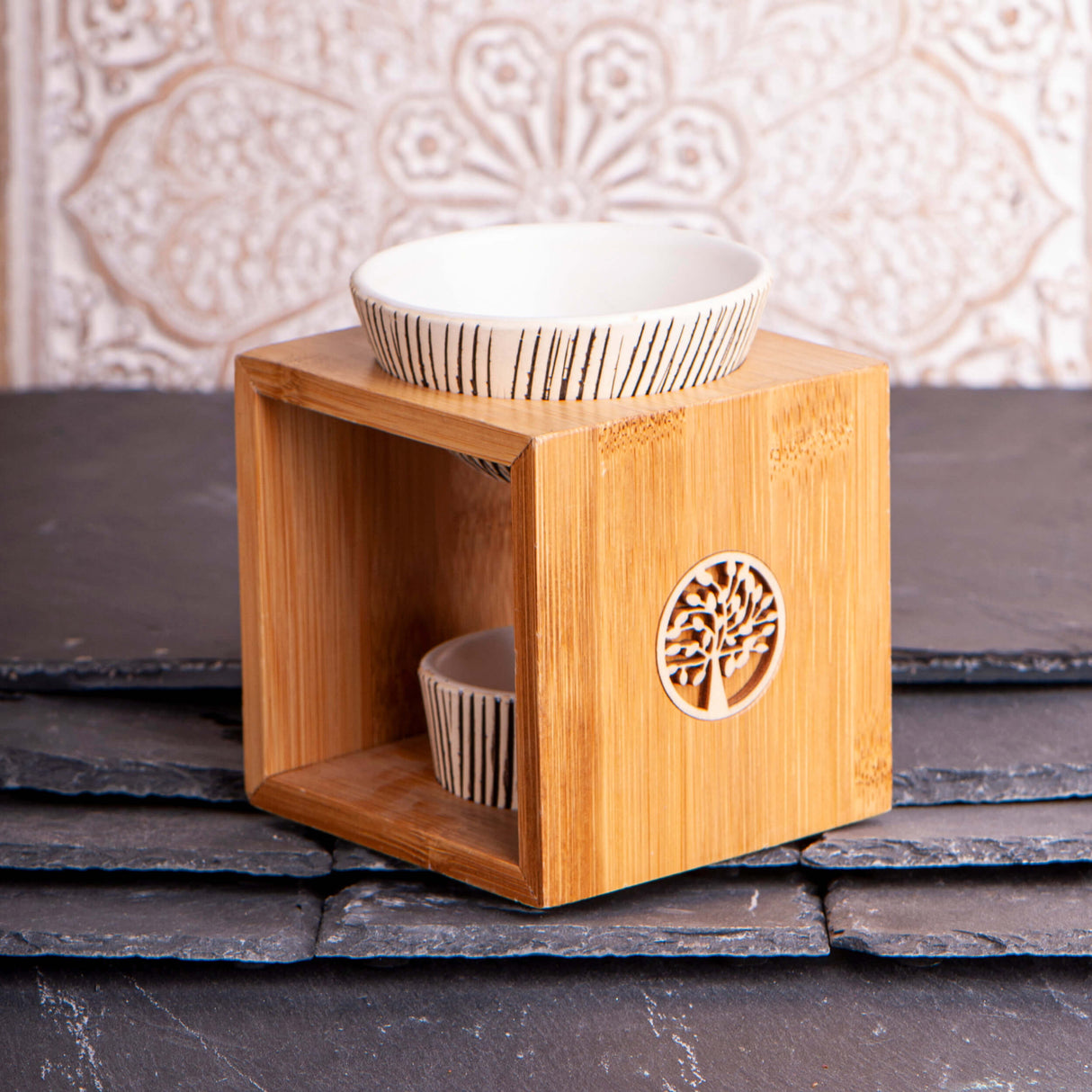 Aromalampe Bambus/Keramik - Yggdrasil - YOGISHOP