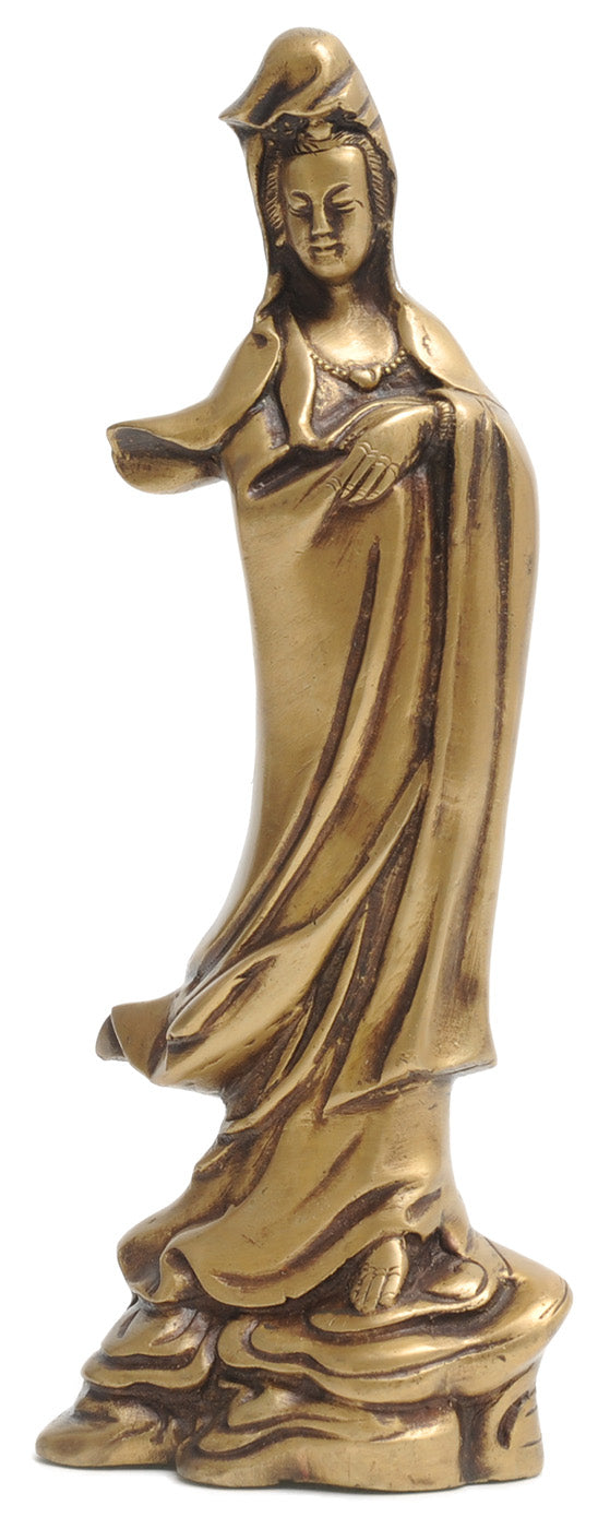 Kuan Yin-Statue aus Messing, 22 cm - YOGISHOP