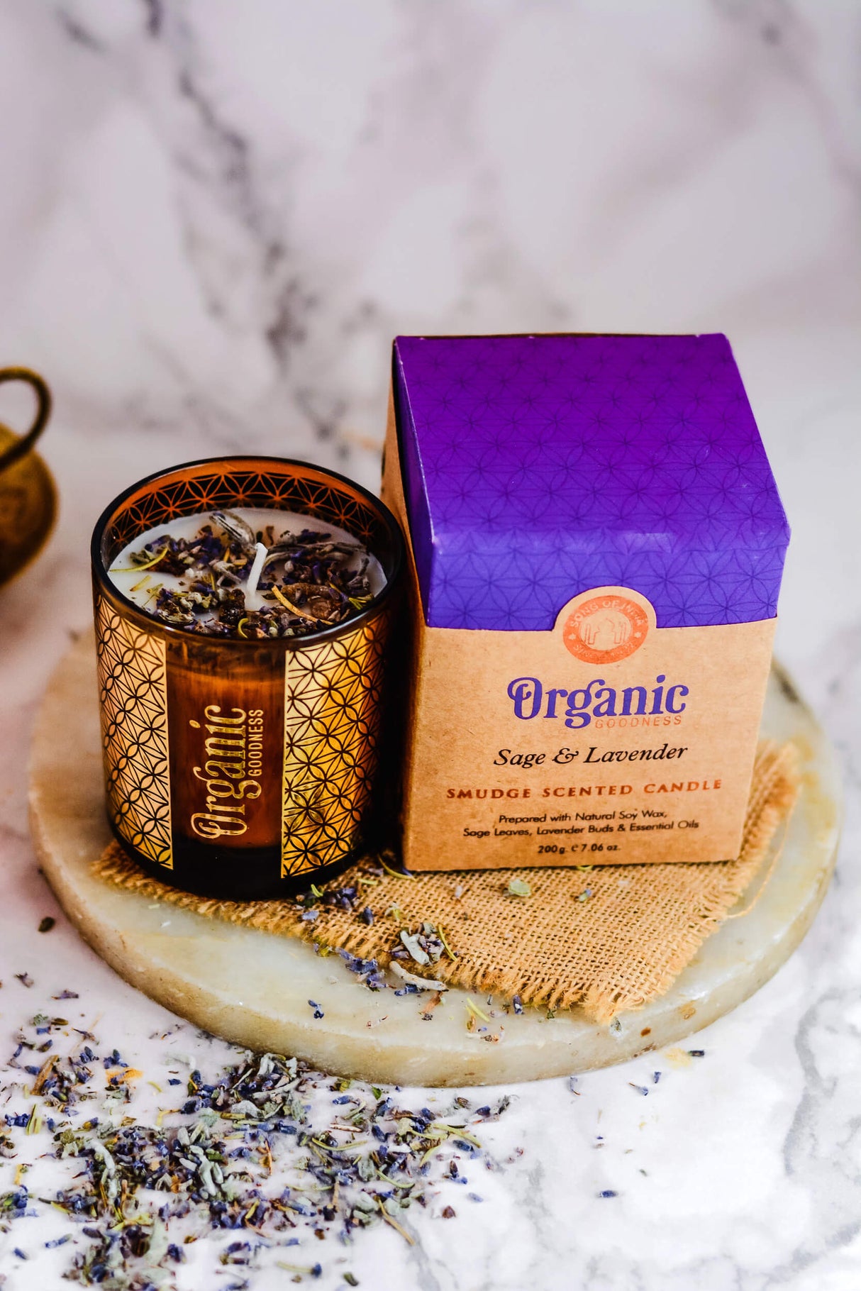 Organic Sojawachskerze - Salbei und Lavendel - YOGISHOP