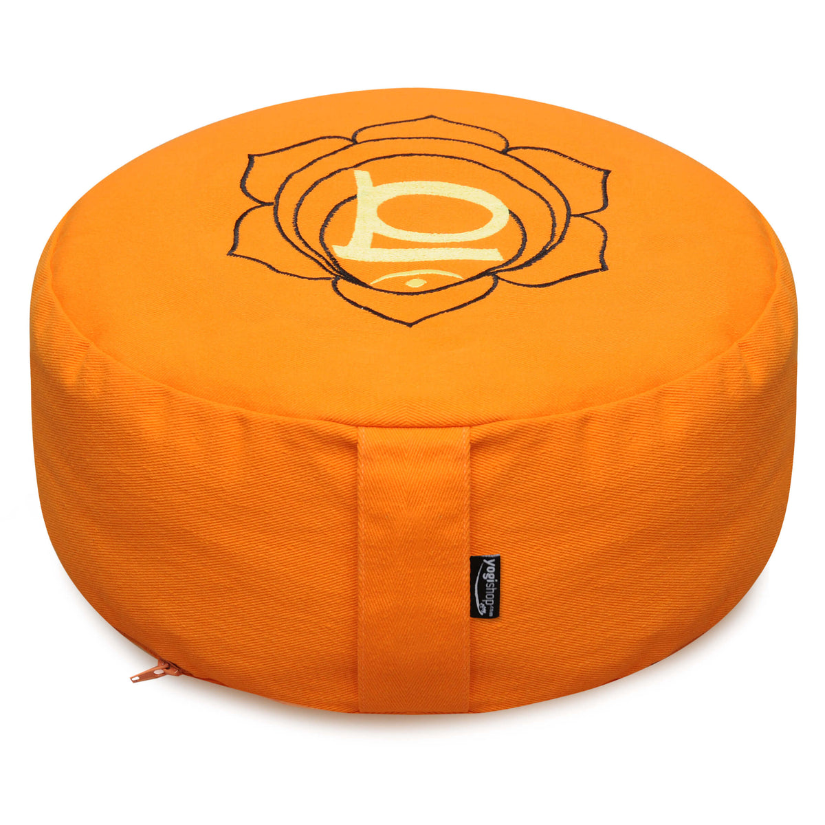 Meditationskissen - rund - Chakras - organic cotton - ø 36cm x 15cm