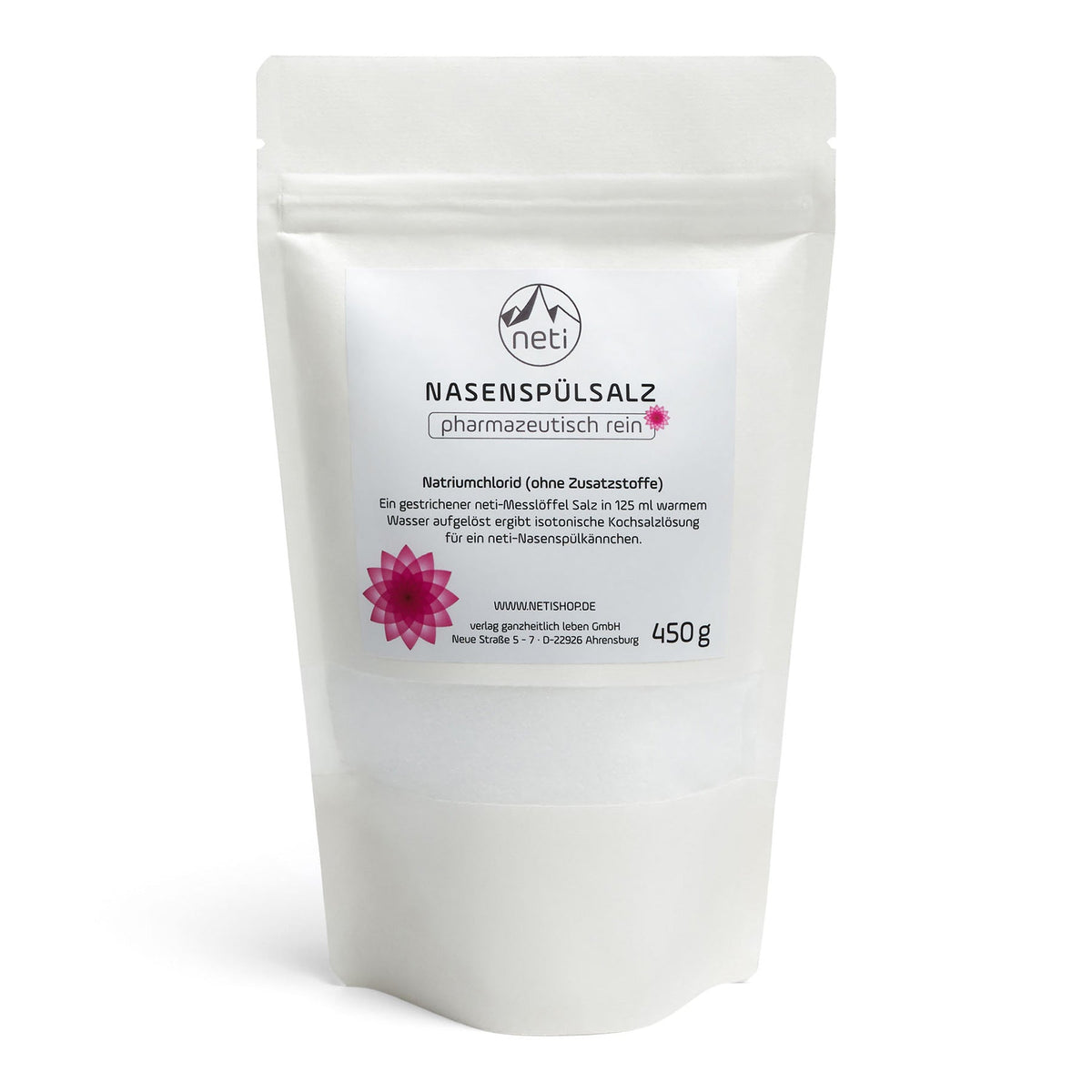 neti® Nasenspülsalz, Nachfüllbeutel, pharmazeutisch rein, 450 g