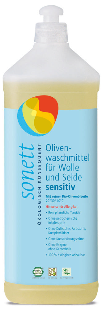 Olivenwaschmittel für Wolle & Seide sensitiv, 1 l - AYURDEVA