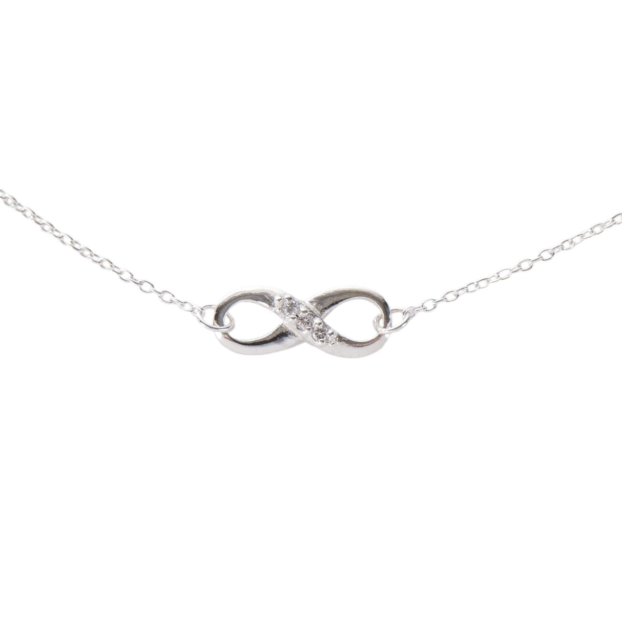 Unendliche Acht mit Kette 45 cm, 925 Sterling Silber - YOGISHOP