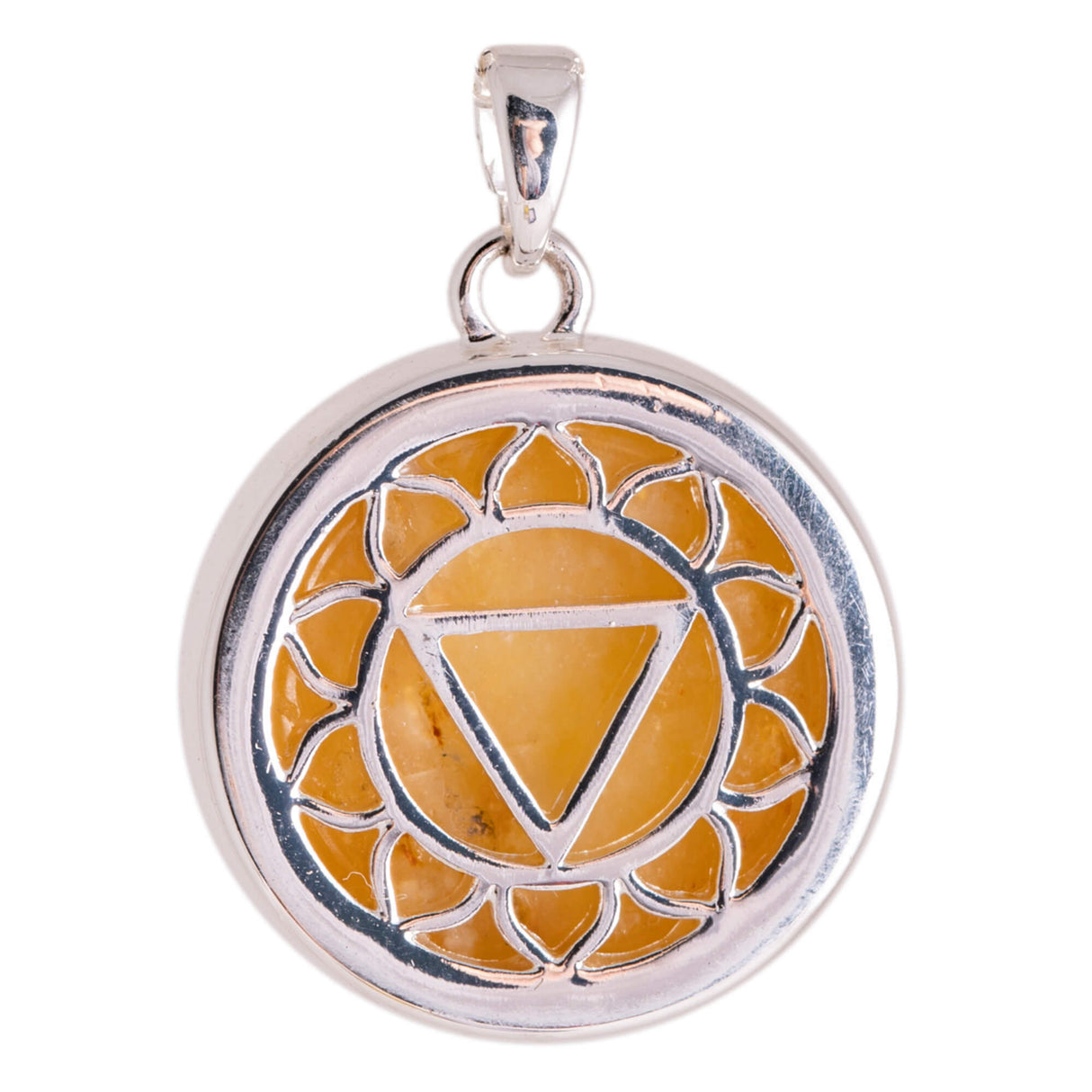 Solarplexus-Chakra Anhänger mit Citrin und Kette