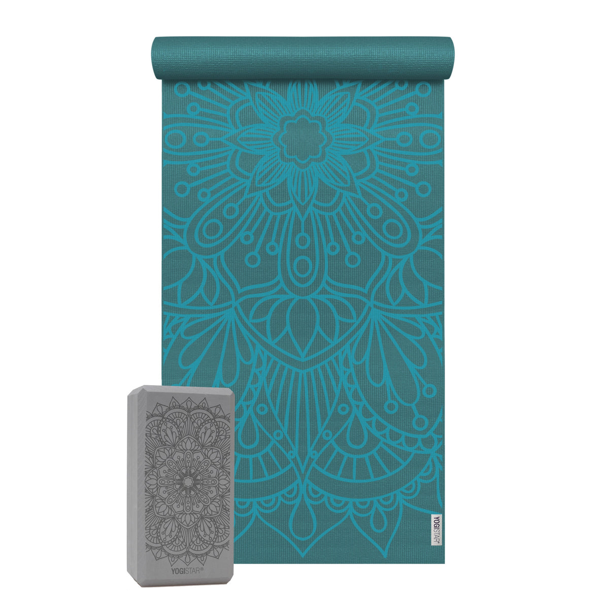 Yoga-Set Starter Edition - lotus mandala (Yogamatte + 1 Yogablock) - AYURDEVA
