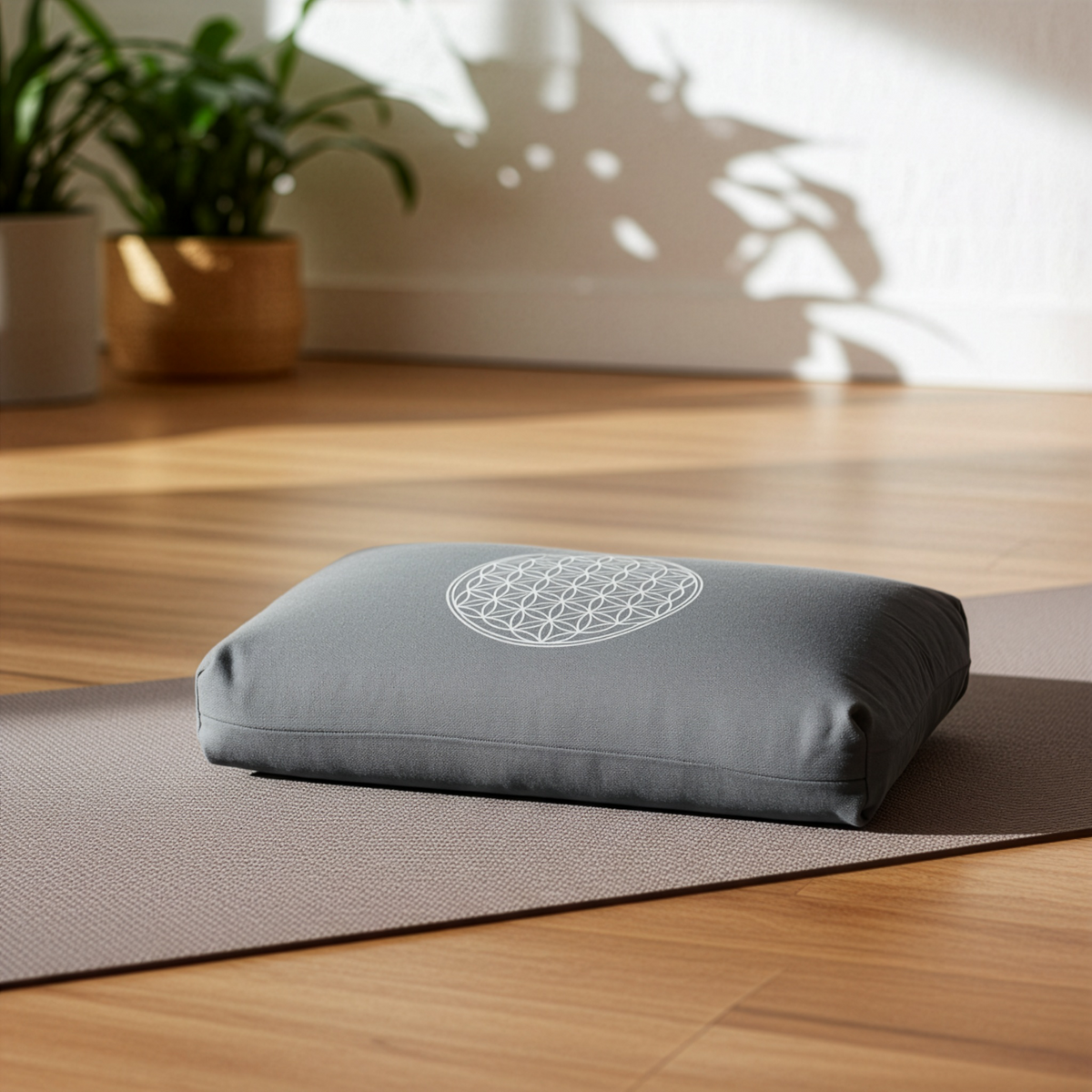 Yogakissen - klein - Blume des Lebens - mit Kapok-Füllung