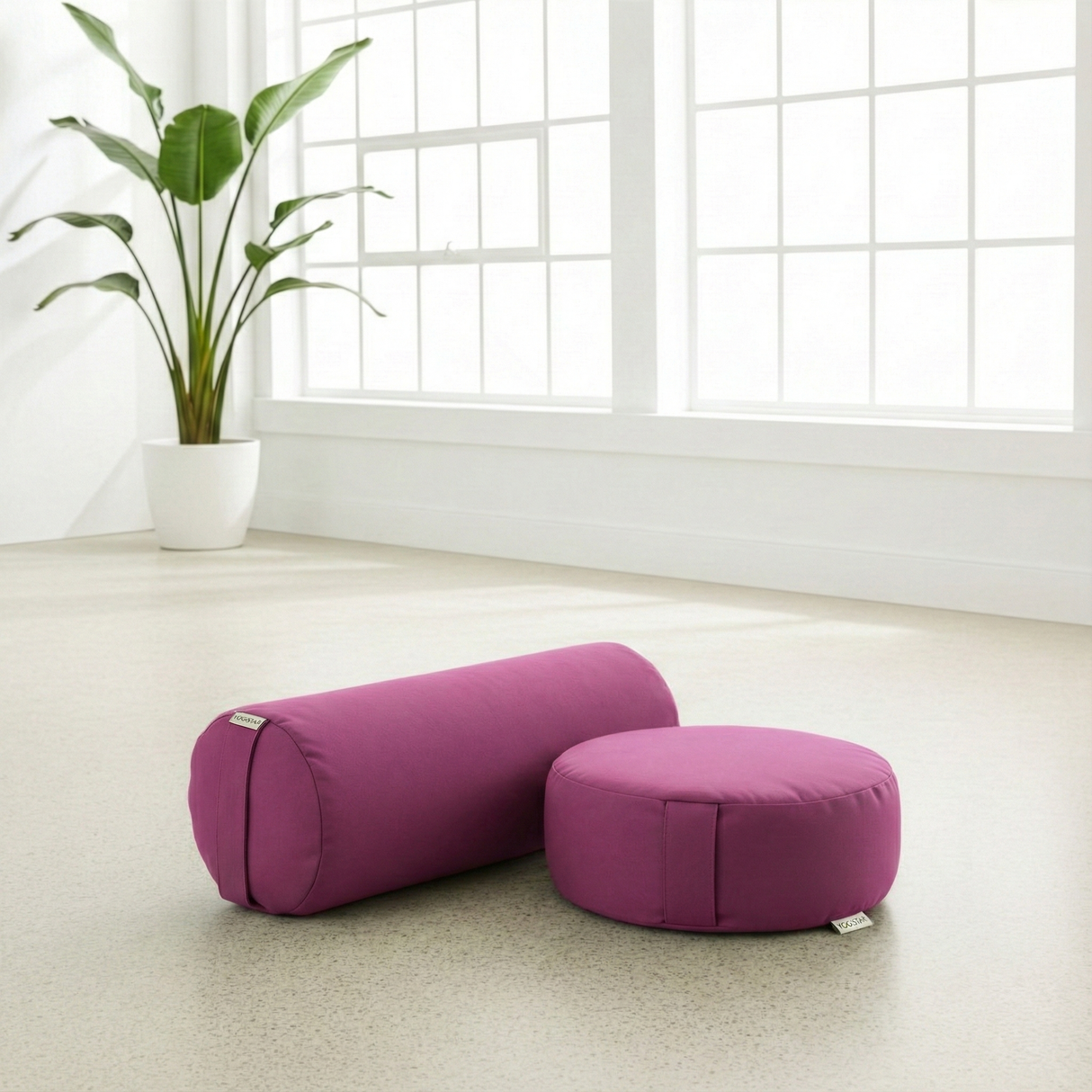 Yoga-Set Ananda (Meditationskissen Dhyana + Yoga-Bolster Samtosha) - YOGISHOP