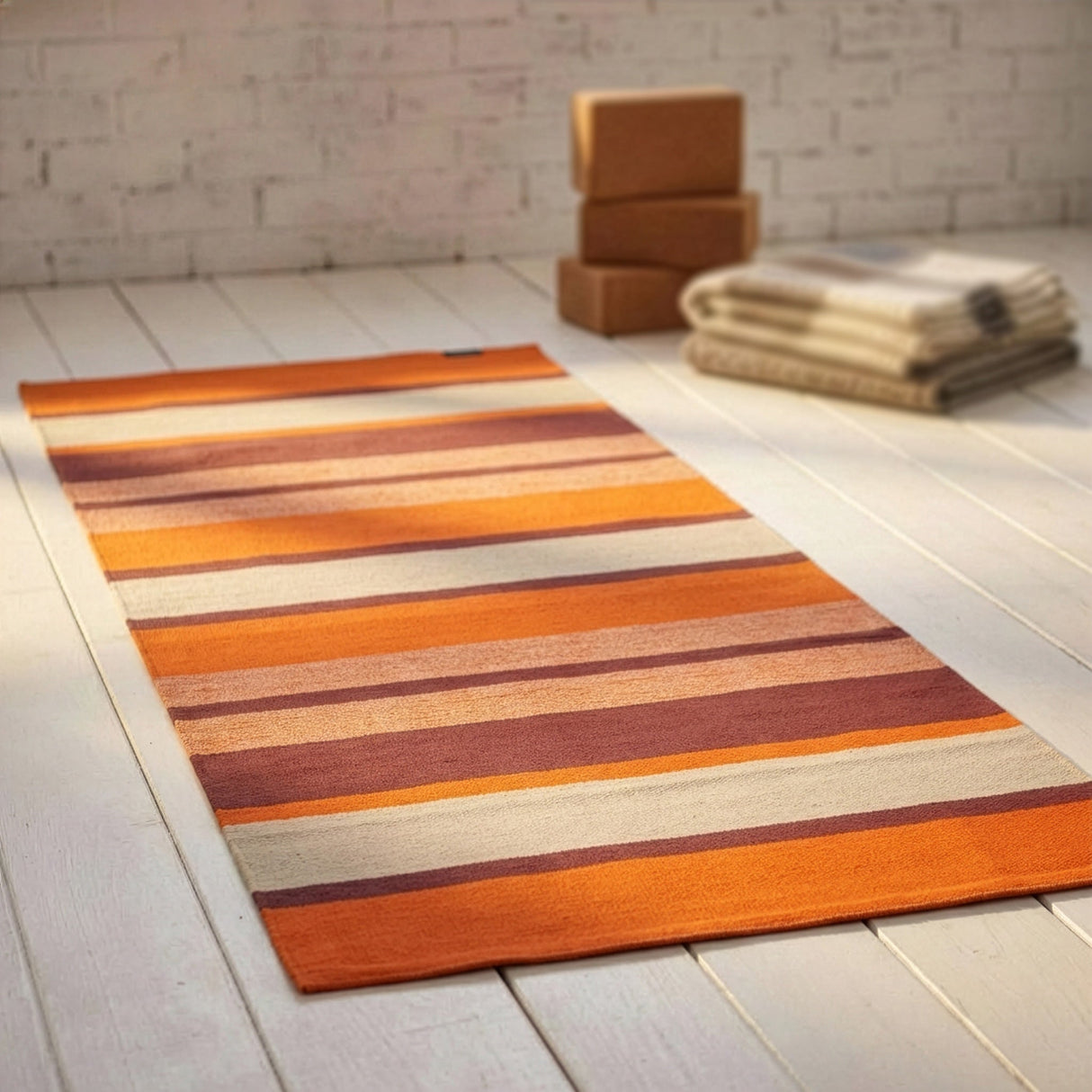 Yogateppich cotton rug - striped - AYURDEVA