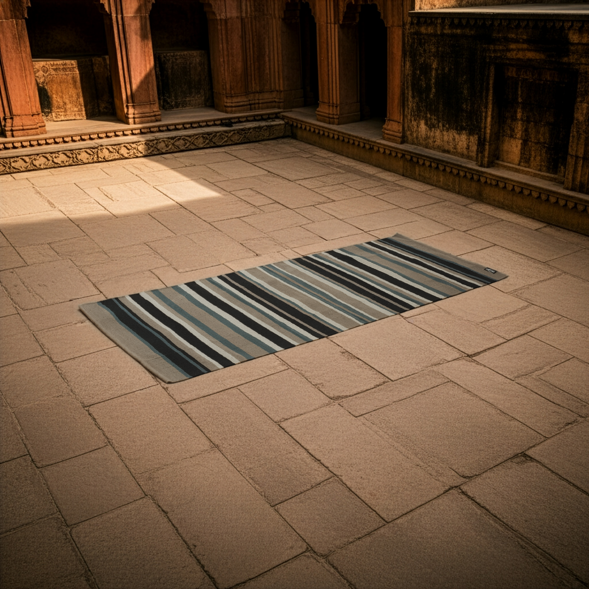 Yogateppich cotton rug - striped - AYURDEVA