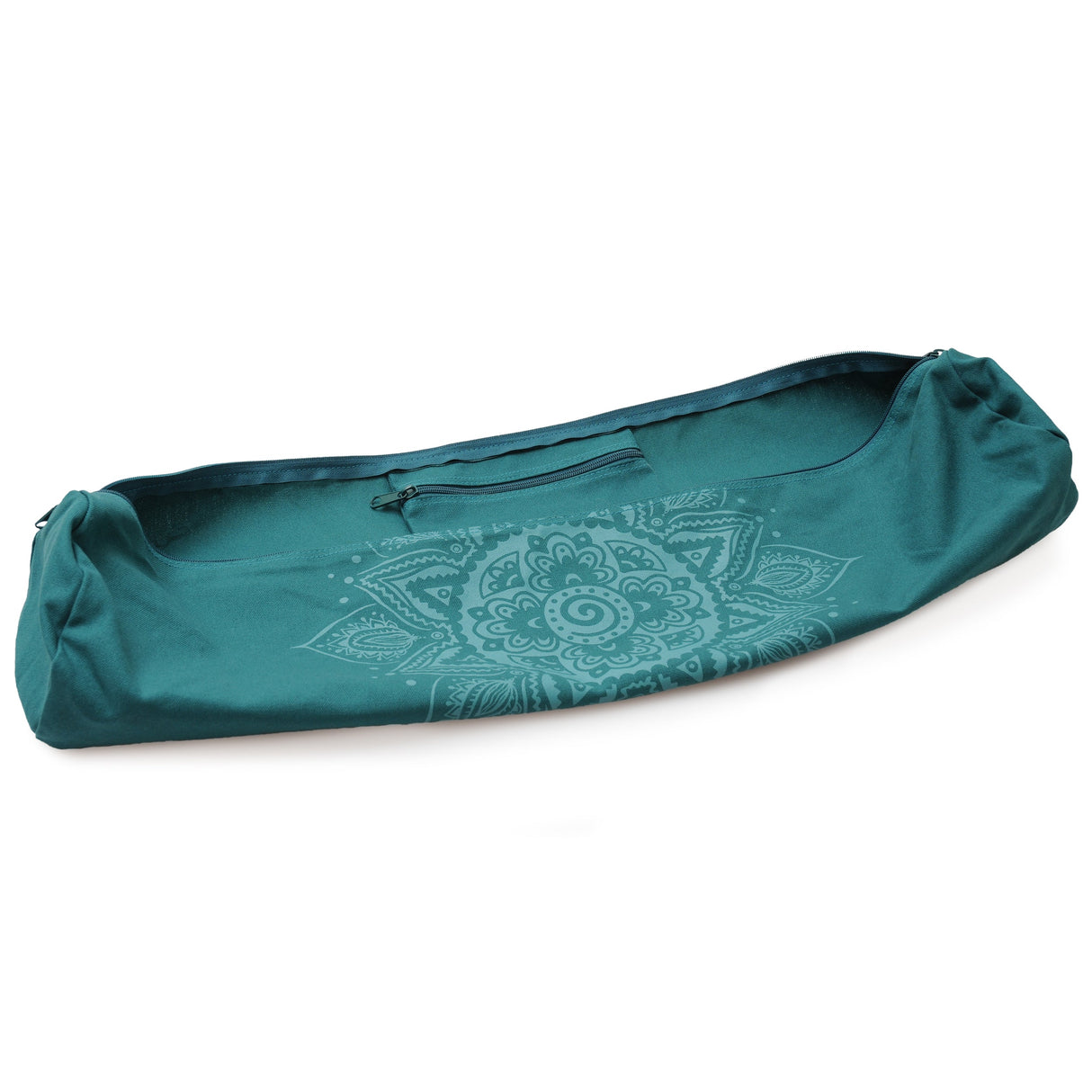 Yogatasche yogibag® basic - zip - cotton - art collection - 65 cm - spiral mandala - petrol - YOGISHOP