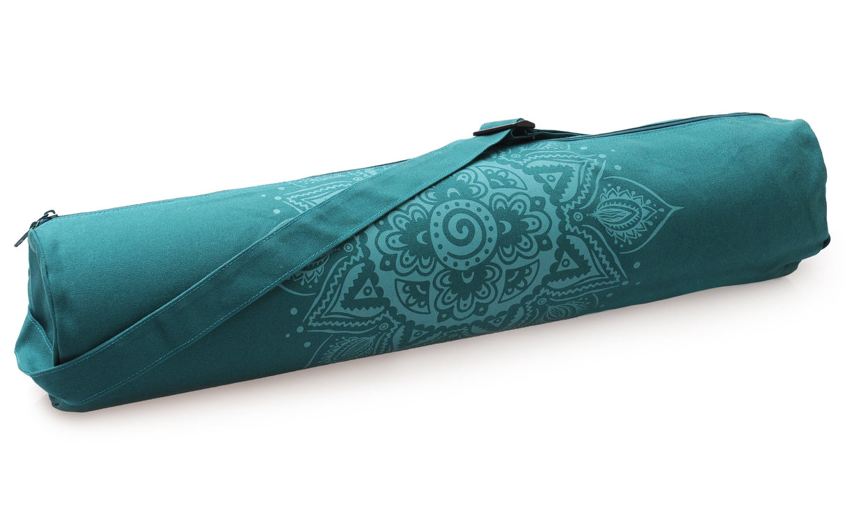 Yogatasche yogibag® basic - zip - cotton - art collection - 65 cm - spiral mandala - petrol - YOGISHOP