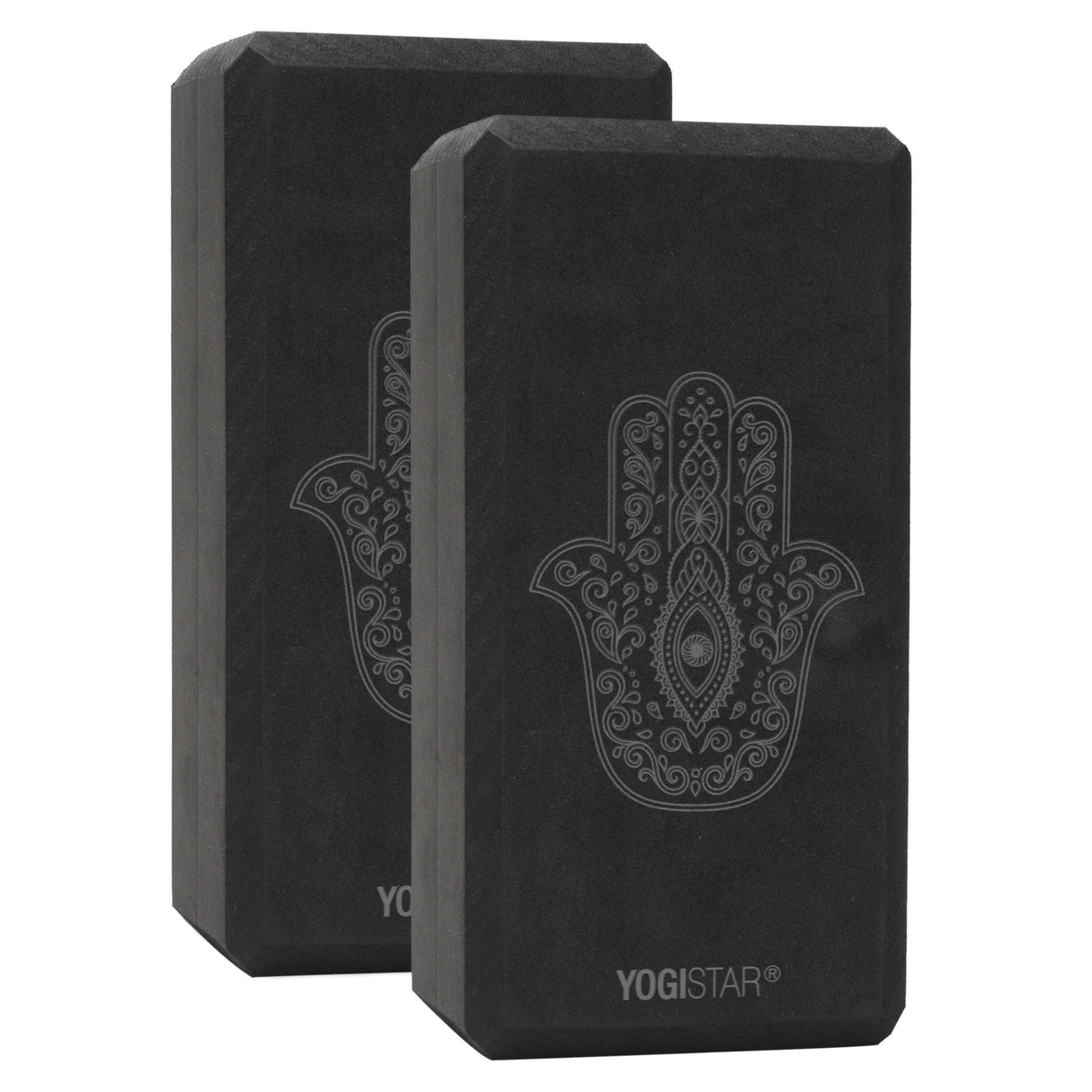 Yogablock yogiblock® basic - art collection - hand of fatima - zen black - 2er-Set