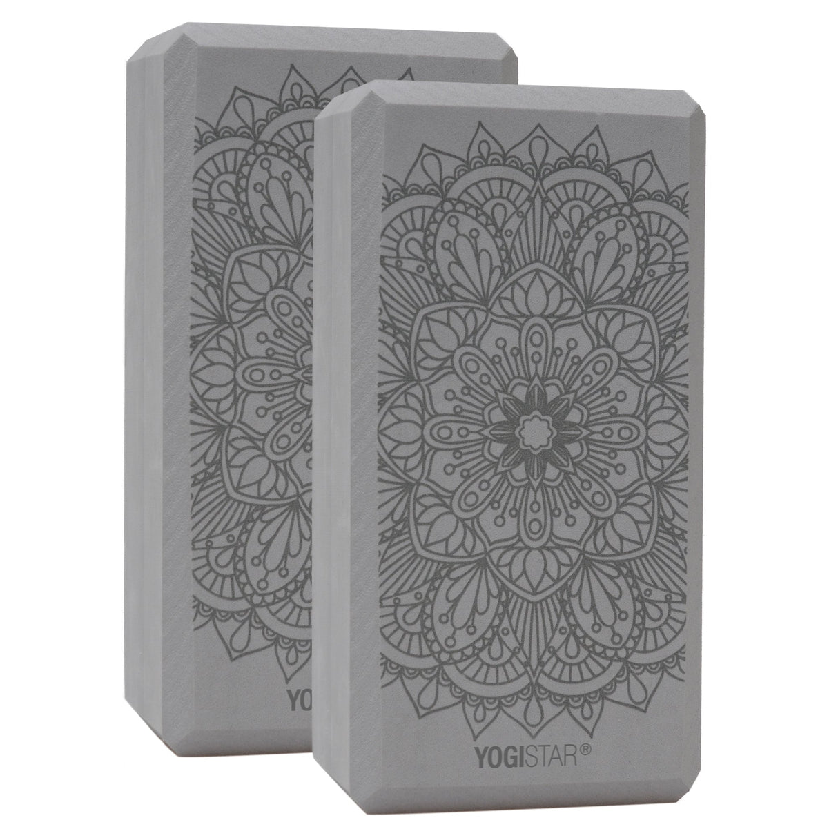 Yogablock yogiblock® basic - art collection - lotus mandala - graphit - 2er-Set - YOGISHOP