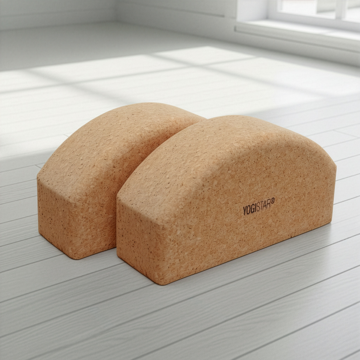 Yogablock yogiblock® halbrund - cork - 2er-Set - YOGISHOP