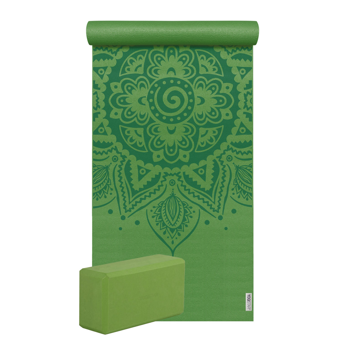 Yoga-Set Starter Edition - spiral mandala (Yogamatte + 1 Yogablock)