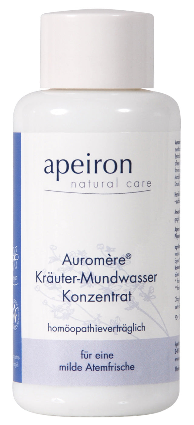 Auromère Kräuter-Mundwasser Konzentrat, mentholfrei / homöopathieverträglich, 100 ml - YOGISHOP