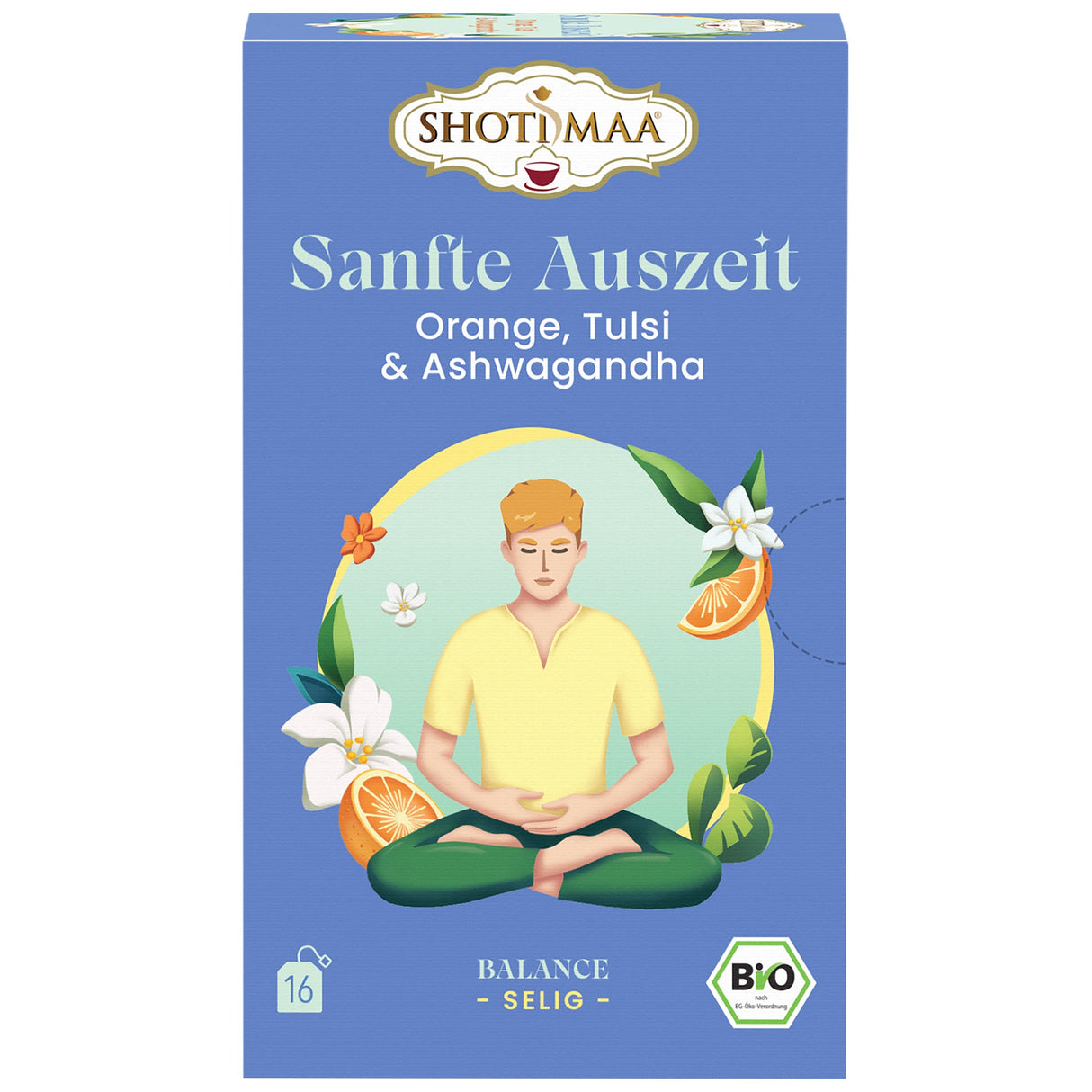 Bio Sanfte Auszeit Tee - Orange Tulsi Ashwagandha, 32 g
