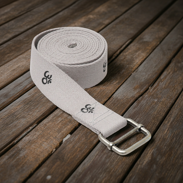 Yogagurt yogibelt® extra - OM - MB 260 cm - grey - AYURDEVA