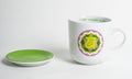 Chakra-Tasse aus Porzellan mit Unterteller