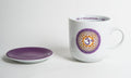 Chakra-Tasse aus Porzellan mit Unterteller