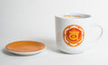 Chakra-Tasse aus Porzellan mit Unterteller