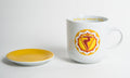 Chakra-Tasse aus Porzellan mit Unterteller