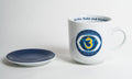 Chakra-Tasse aus Porzellan mit Unterteller