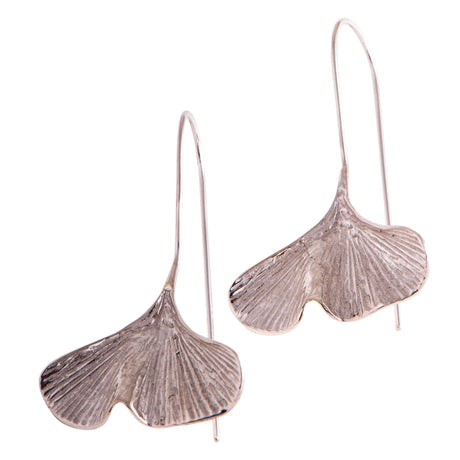Ginkgo Blatt Ohrringe, 925 Sterling Silber - YOGISHOP