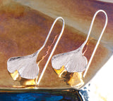 Ginkgo Blatt Ohrringe, 925 Sterling Silber - YOGISHOP