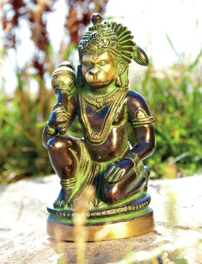 Hanuman Figur aus Messing, 13 cm