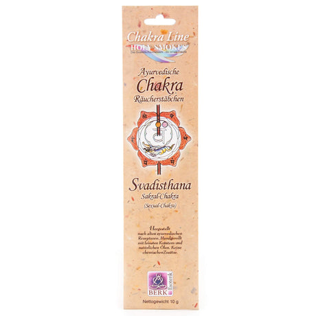 Ayurvedische Chakra Räucherstäbchen - Sakral-Chakra (Svadisthana), 10 g - YOGISHOP