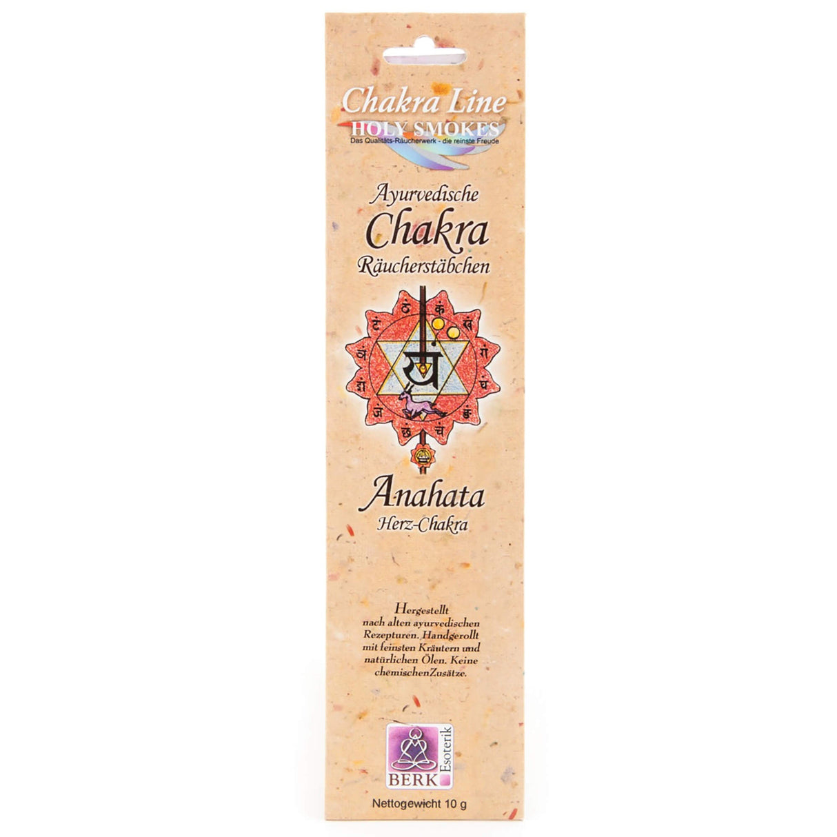 Ayurvedische Chakra Räucherstäbchen - Herz-Chakra (Anahata), 10 g - YOGISHOP