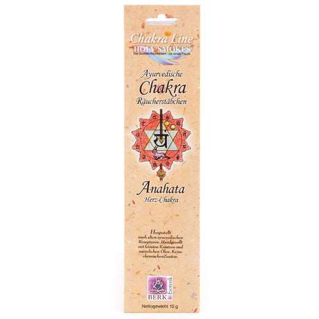 Ayurvedische Chakra Räucherstäbchen - Herz-Chakra (Anahata), 10 g - YOGISHOP