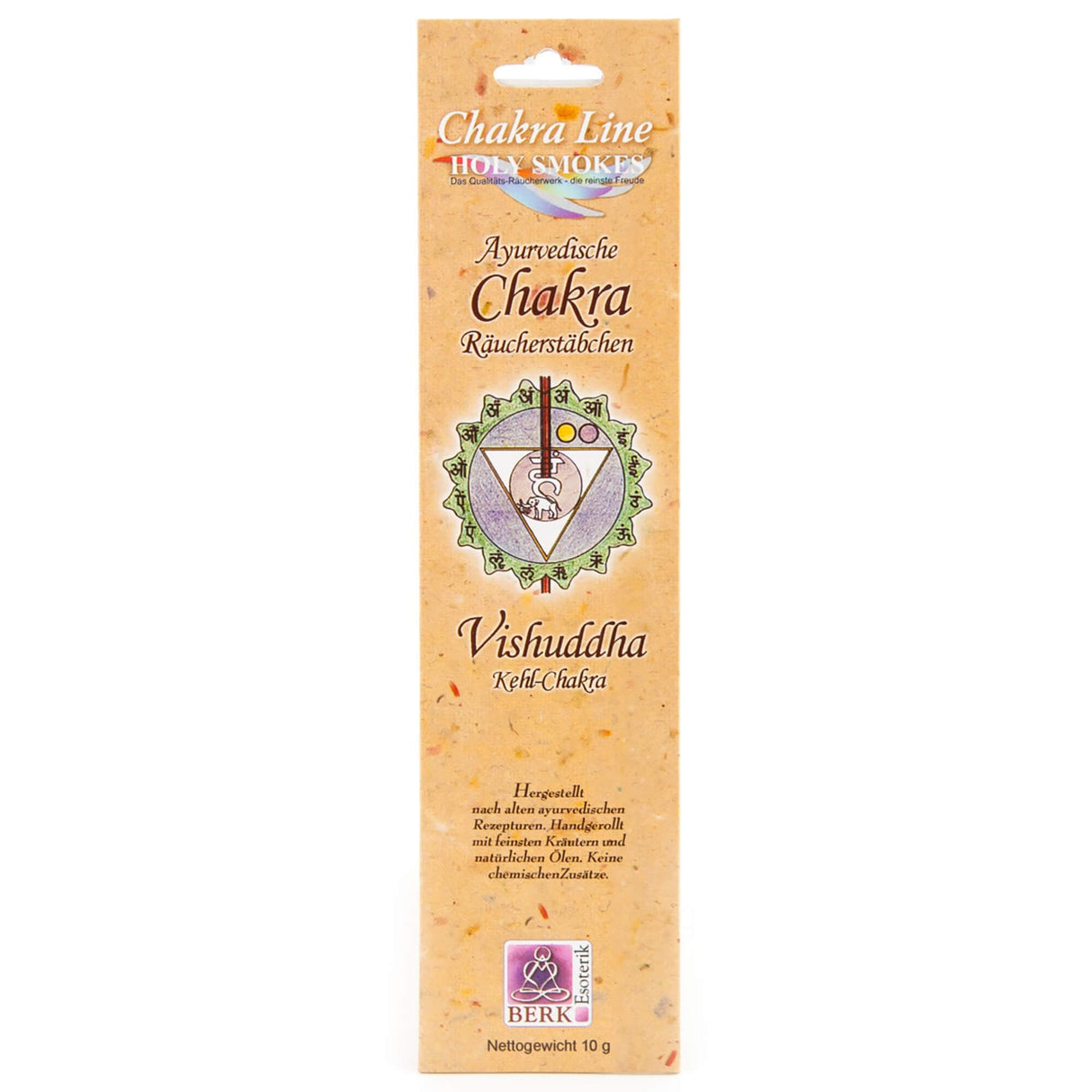Ayurvedische Chakra Räucherstäbchen - Kehl-Chakra (Vishuddha), 10 g - YOGISHOP