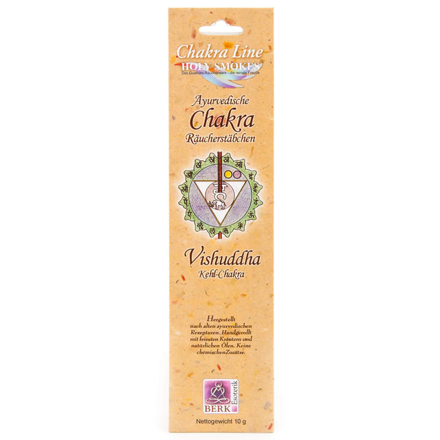 Ayurvedische Chakra Räucherstäbchen - Kehl-Chakra (Vishuddha), 10 g - YOGISHOP